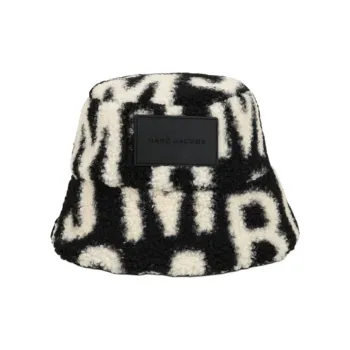 MARC JACOBS Monogram print Faux shearling Bucket Hat