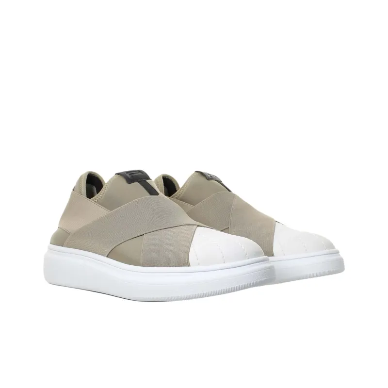 FESSURA Edge Low-Top Casual Shoes 4cm Women's Gray White-2