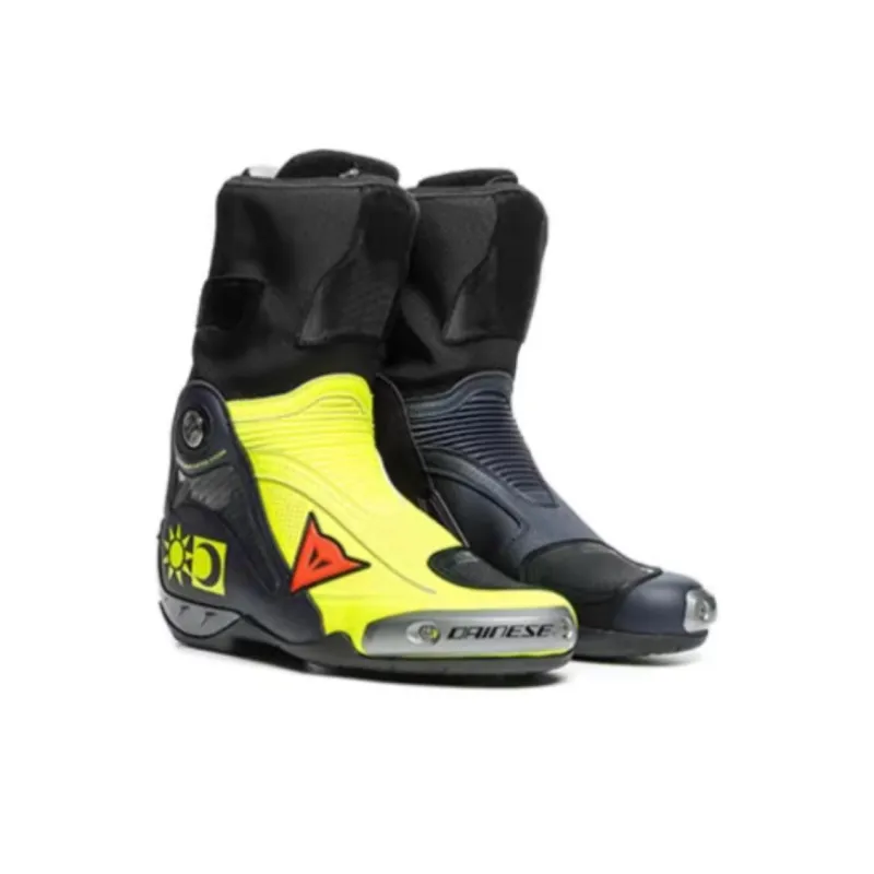 DAINESE Axial D1 Replica Anti-Slip Wear-Resistant High-Top Cycling Shoes Men's Black Yellow Red-4