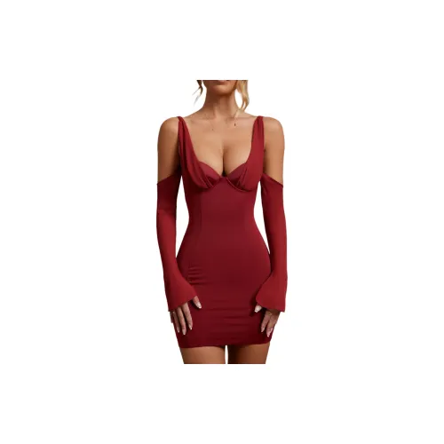 OH POLLY Long-Sleeved Dresses Women's Red