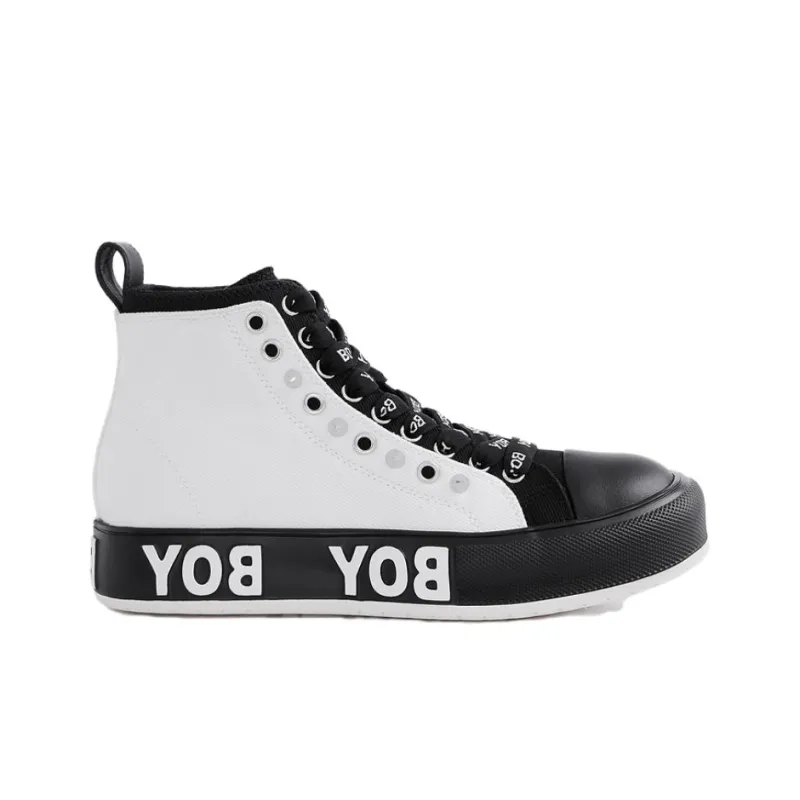 Boy London High Top Skateboard Shoes Unisex White-4