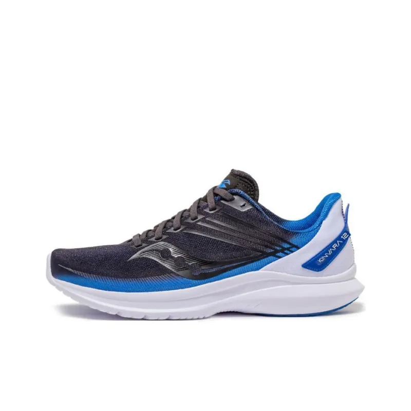 Saucony Kinvara 12 Cushioning Anti-Slip Wear-Resistant Breathability Low-Top Running Shoes Unisex Black Blue White-0