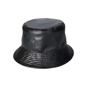 KANGOL Synthetic Leather Bucket Hats Unisex Black