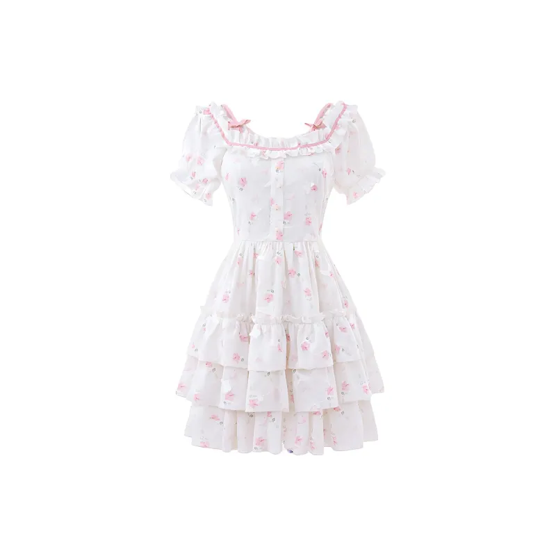 Blovelan Slip Dresses Women's Butterfly Pink Floral Pattern-1