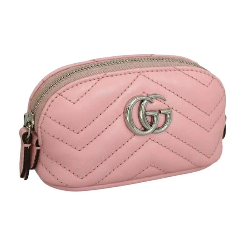 GUCCI GG Marmont Leather Coin Purse Women's Pink-1