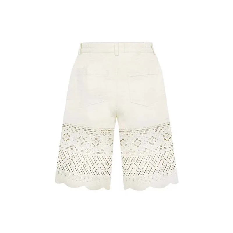 VALLEYOUTH Casual Shorts Unisex Ecru-1