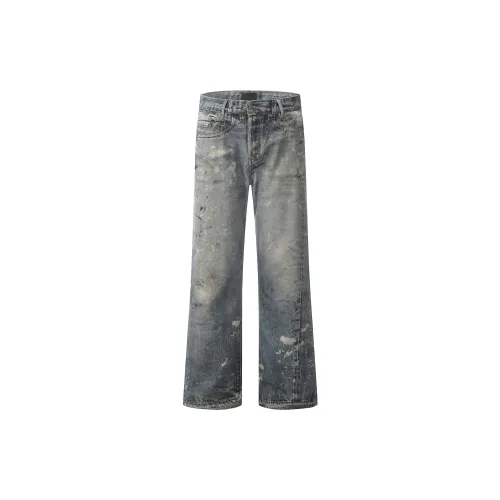 MT99 Jeans Unisex Ink Splatter Blue