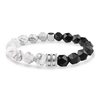 Crafts Women's Map Stone Obsidian White Turquoise Bracelet Accessory Unisex