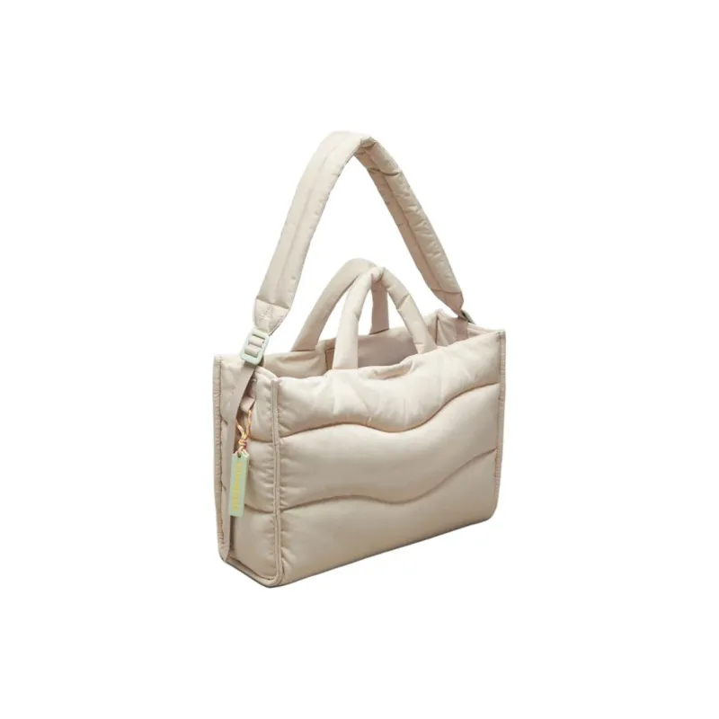 COACH Recycled Polyester Tote Bag, Shopping Bag, Handbag Tubas Unisex Cloud White-1