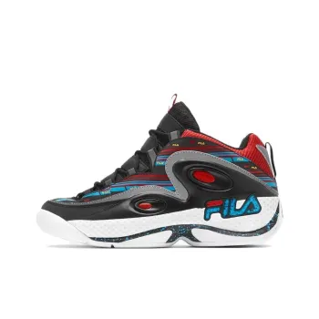 FILA Grant Hill 3 Anti-Slip Wear-Resistant Low-Top Vintage Basketball Shoes Men's Black Blue Red