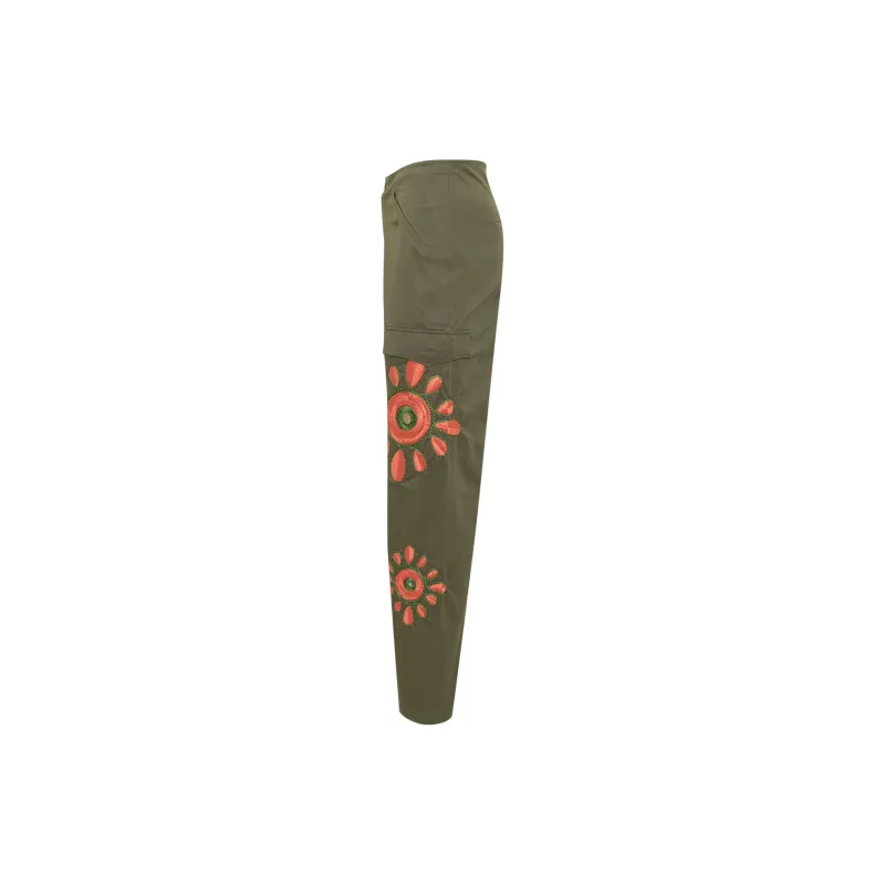BLUEMARBLE Embroidered Gabardine Cargo Trousers-2