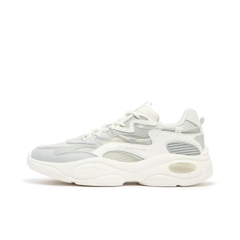 361° Durable Breathable Low Top Chunky Sneakers Men's White Gray-0
