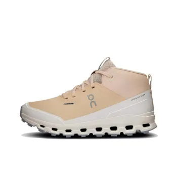 On Cloudroam Waterproof Cushioning Wear Resistant Mid Top Trekking Shoes Women's Yellow Gray
