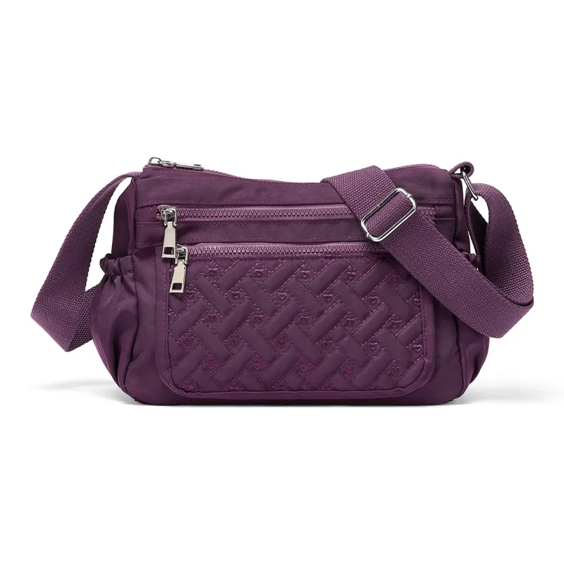 CORALDAISY Fabric Crossbody Handbag, Shoulder Bag Women's Dark Purple-1