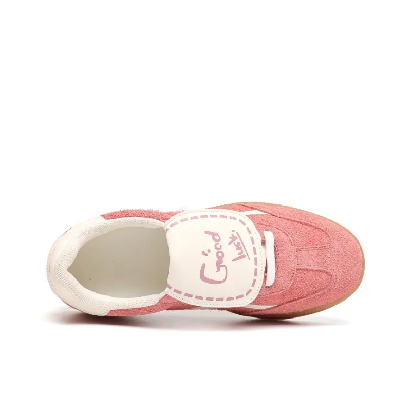 MASONONCE German Army Trainers Anti-Slip Wear-Resistant Low-Top Skateboard Shoes Men's Pink-4
