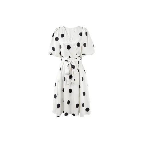 Qiushui Yiren Short-Sleeved Dresses Women's Polka Dot