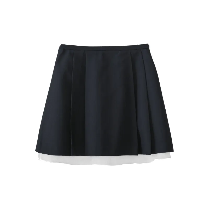 Fstudio Casual Short Skirts Women's Navy Blue-1
