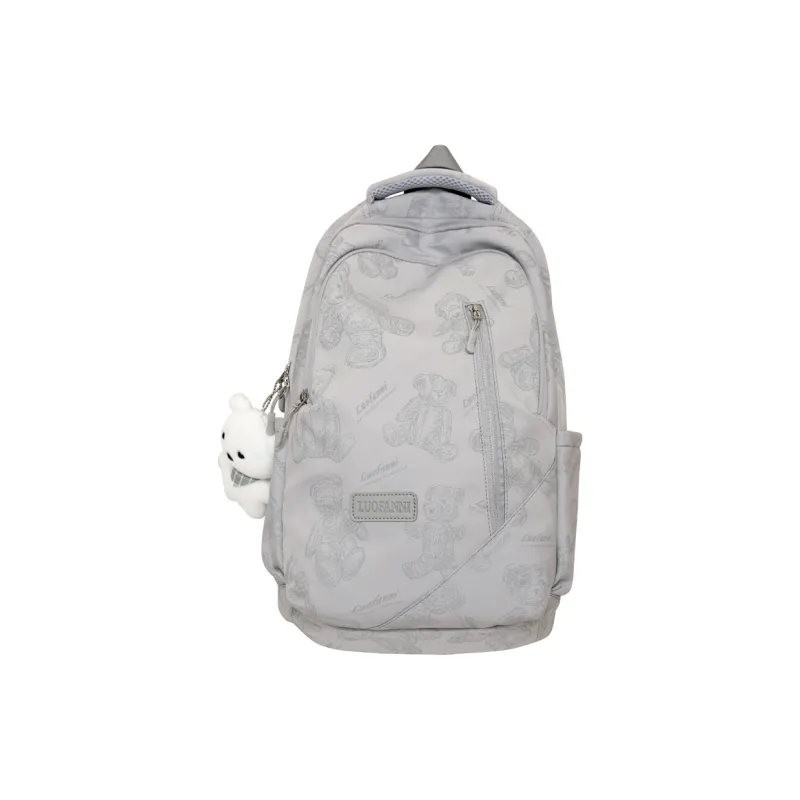 Venerable Brahma Nylon Backpack Large Size Women's Black/Ecru/Gray/Purple/Green-6