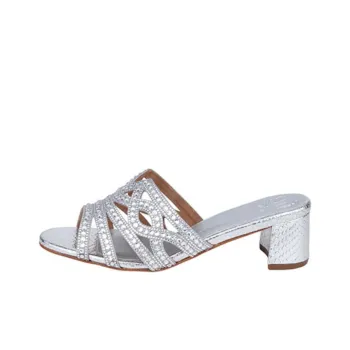 NICOLI Slide Slippers 5cm Women's Silver