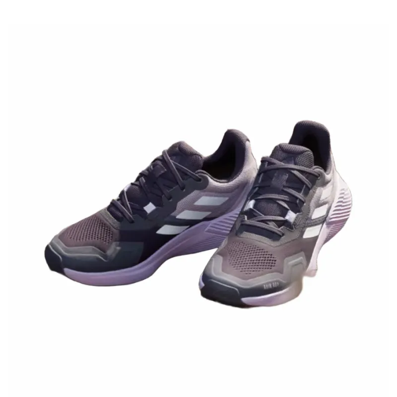 Adidas Terre Slip Resistant, Abrasion Resistant Cushioning Low Top Trail Running Shoes Women's Black Purple-4
