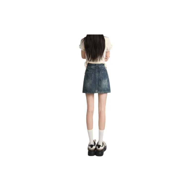 ZAZN Denim Short Skirts Women's Dirty Pink-8