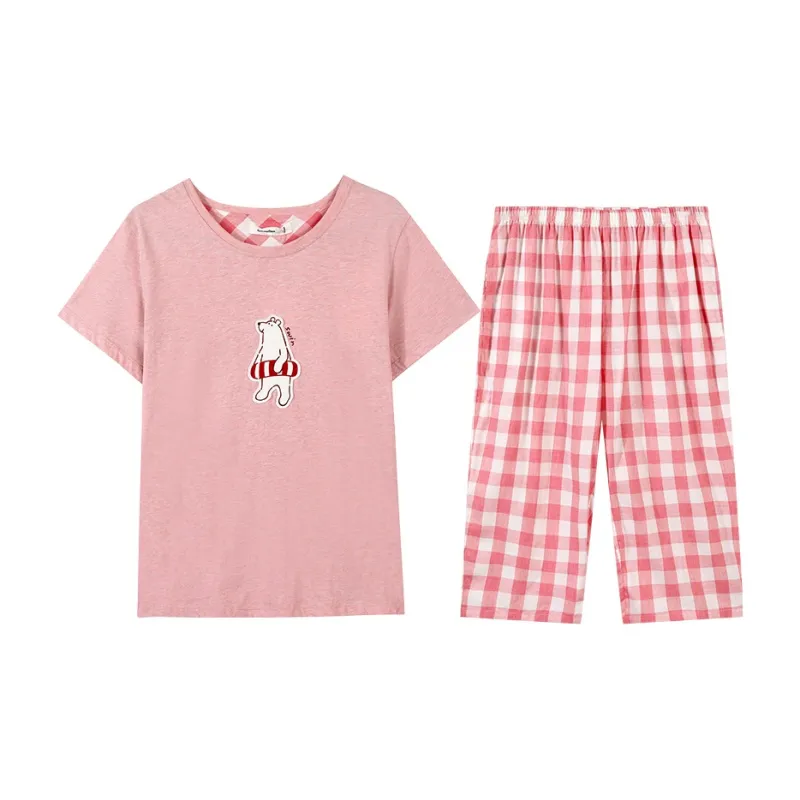 AUTUMNDEER Pajama Set Women's Floral Red-0