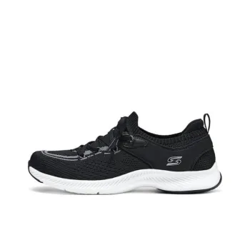 Skechers SPORT ACTIVE Cushioning Anti Slip And Wear Resistant Low Top Casual Running Shoes Women's Black Gray Color
