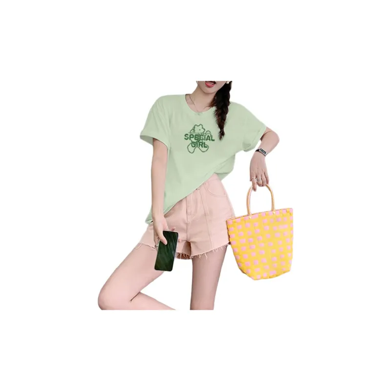 Weixi T Shirt Women's Light Pea Green-1