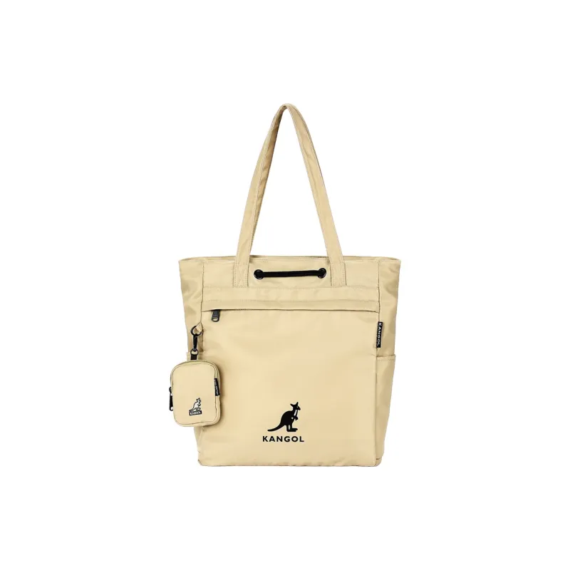 KANGOL Fabric Tote Bag Commuter Bag Handbag Shoulder Bag Unisex Khaki/Black/Ivory/Peach Pink/Military Green/Dark Blue-0