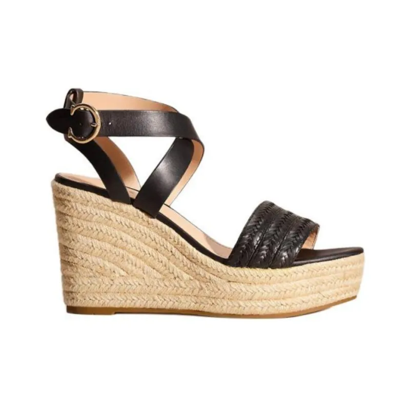 COACH Isabela Strap Sandals 10cm Women's Black-1