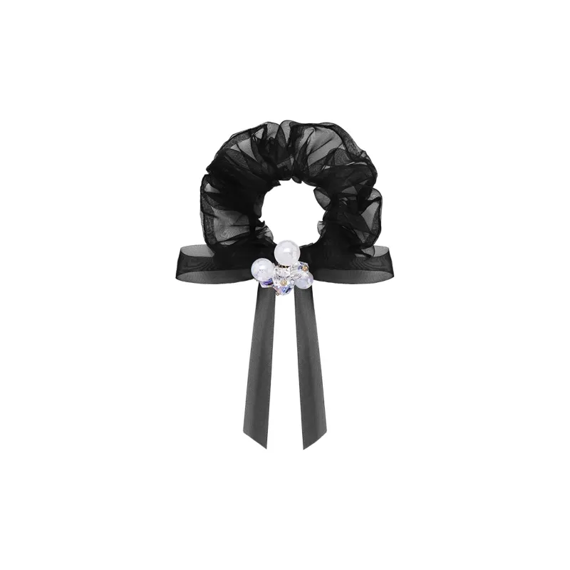 ROYALSASA Silk Chiffon Acrylic Hair Tie Women's-0