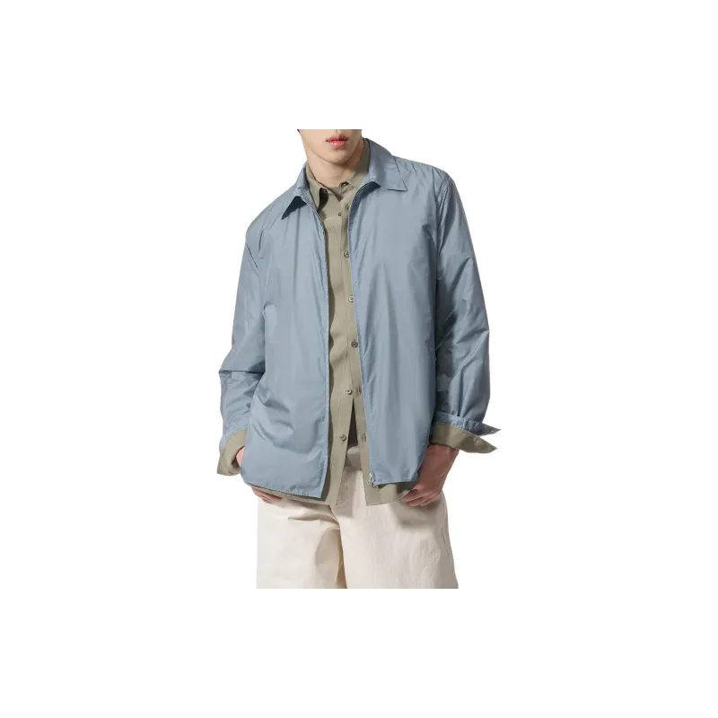 Auralee Zip up Semi sheer Shirt-1