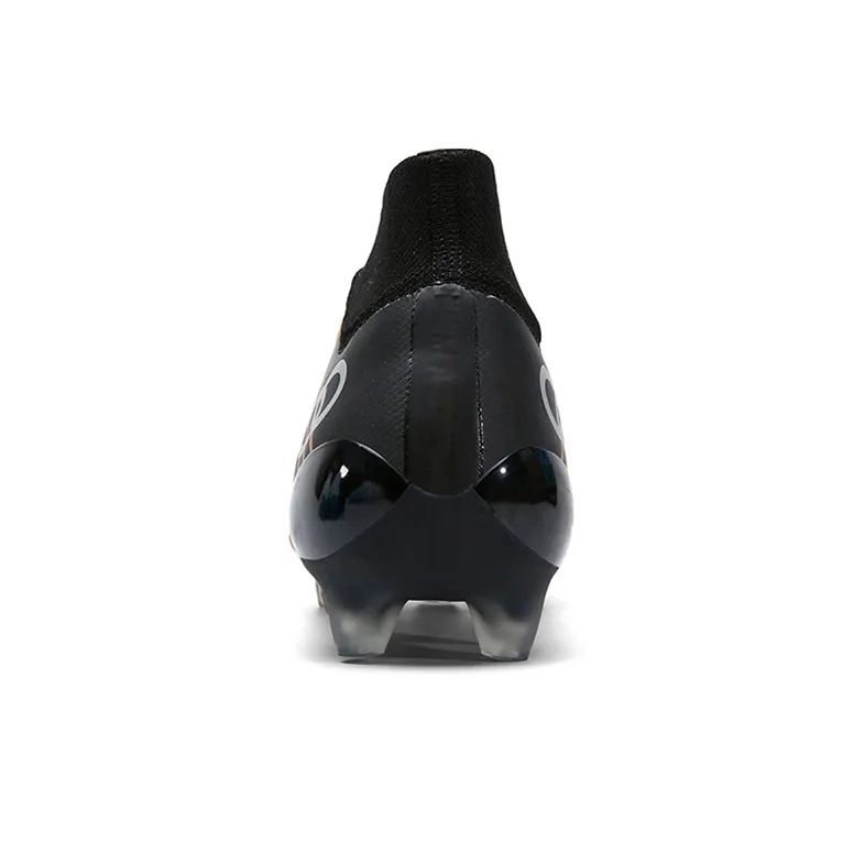 ATAY Anti Slip Wear Resistant Soccer Shoes Unisex Black Gold-3