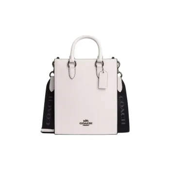COACH Dylan Pebbled Leather Shoulder Bag, Crossbody Bag, Handbag Trumpets Men's Bronze & Chalk