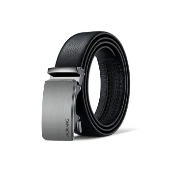 AOKANG Business Commute Casual Belt With Automatic Buckle Leather Belts Men's 3.5cm Width
