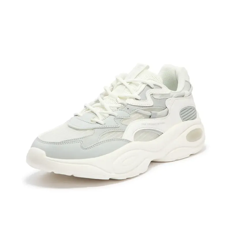 361° Durable Breathable Low Top Chunky Sneakers Men's White Gray-1