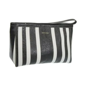 Balenciaga Leather Clutch Unisex Black & White