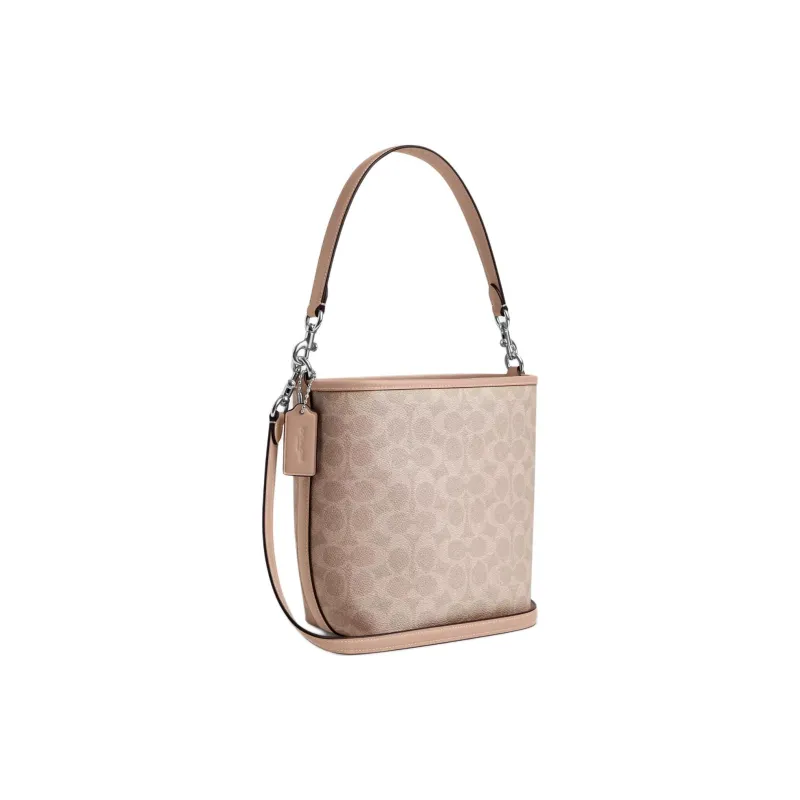 COACH City Signature Coated Canvas Bag, Handbag, Shoulder Bag Trumpets Women's Sand-1