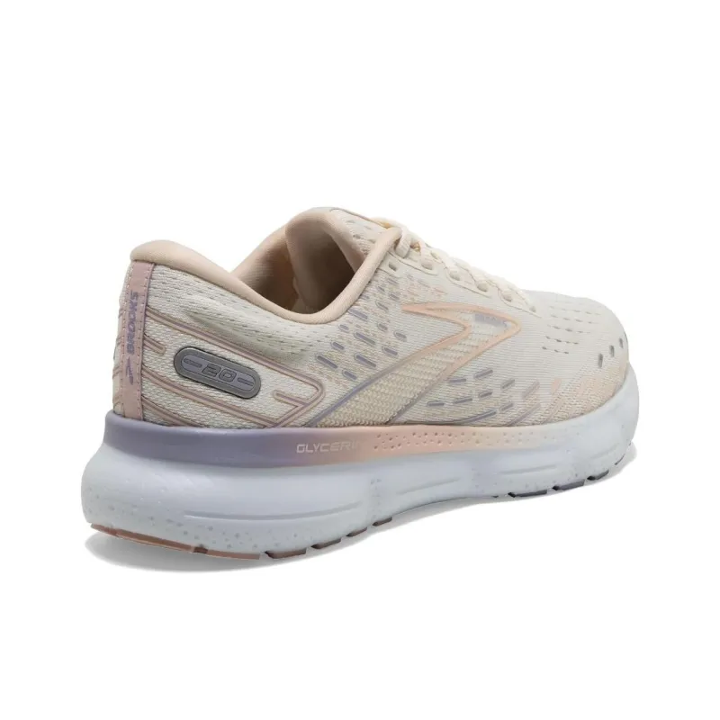 Brooks Glycerin 20 Cushioning Wear-Resistant Low-Top Running Shoes Women's White Red-2