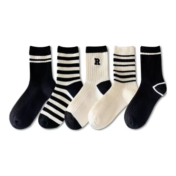 Mulong Family Mid Calf Socks Women's 5 Pack Mixed Color