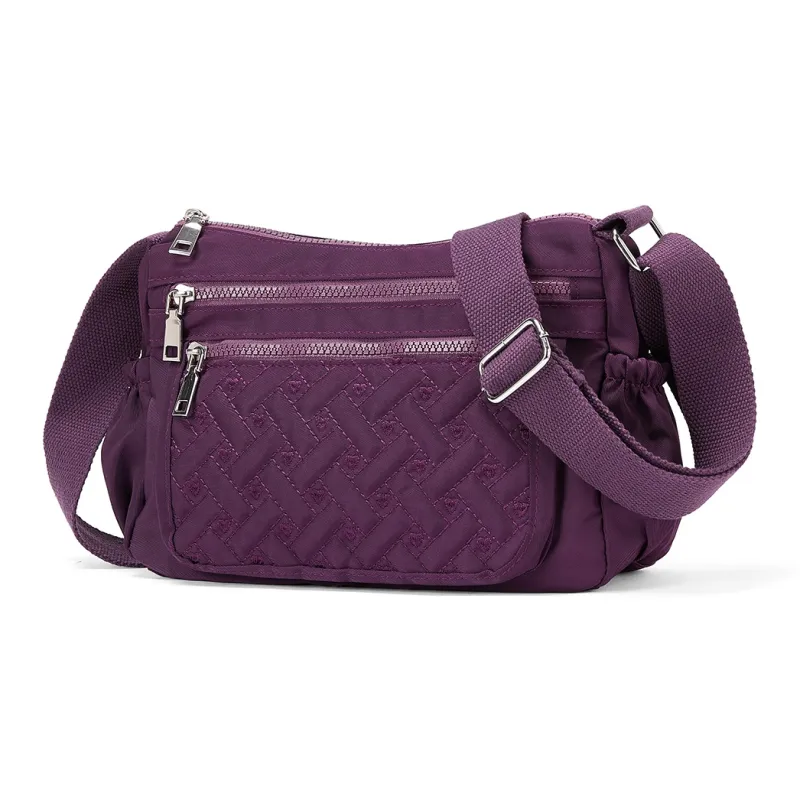 CORALDAISY Fabric Crossbody Handbag, Shoulder Bag Women's Dark Purple-0