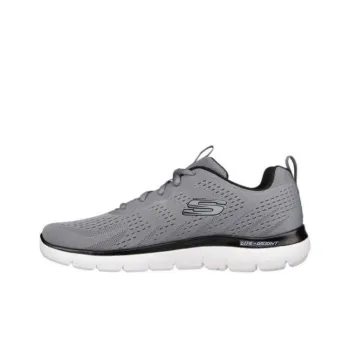 Skechers Cushioning Anti Slip Wear Resistant Breathability Low Top Running Shoes Men's Gray