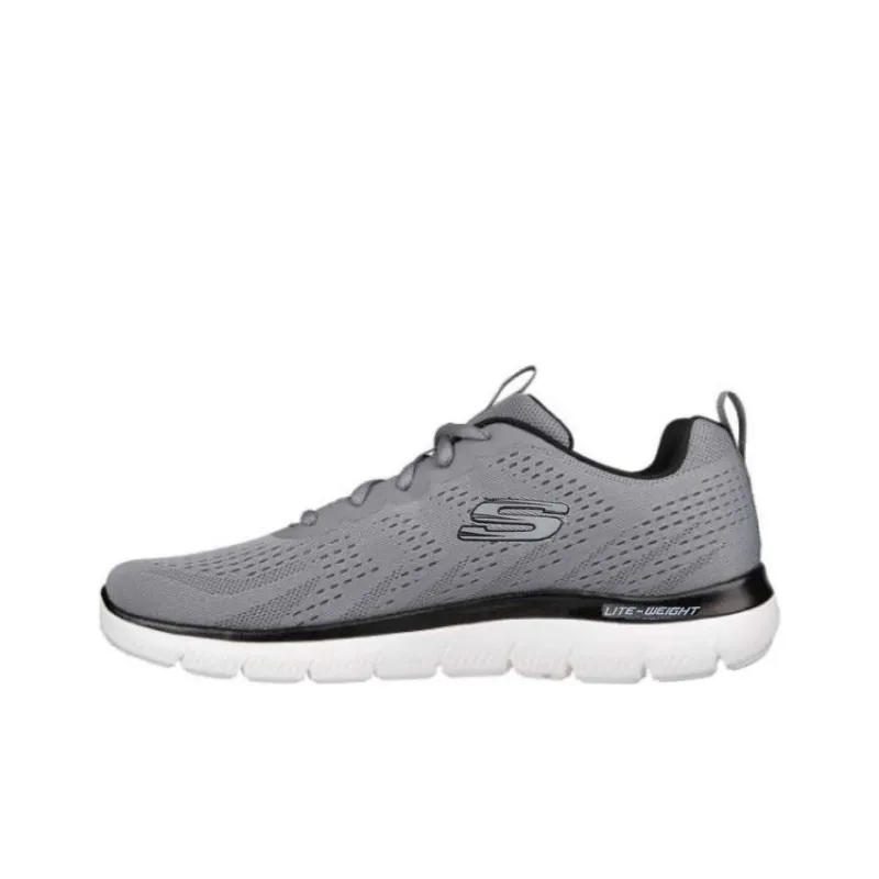 Skechers Cushioning Anti Slip Wear Resistant Breathability Low Top Running Shoes Men's Gray-0