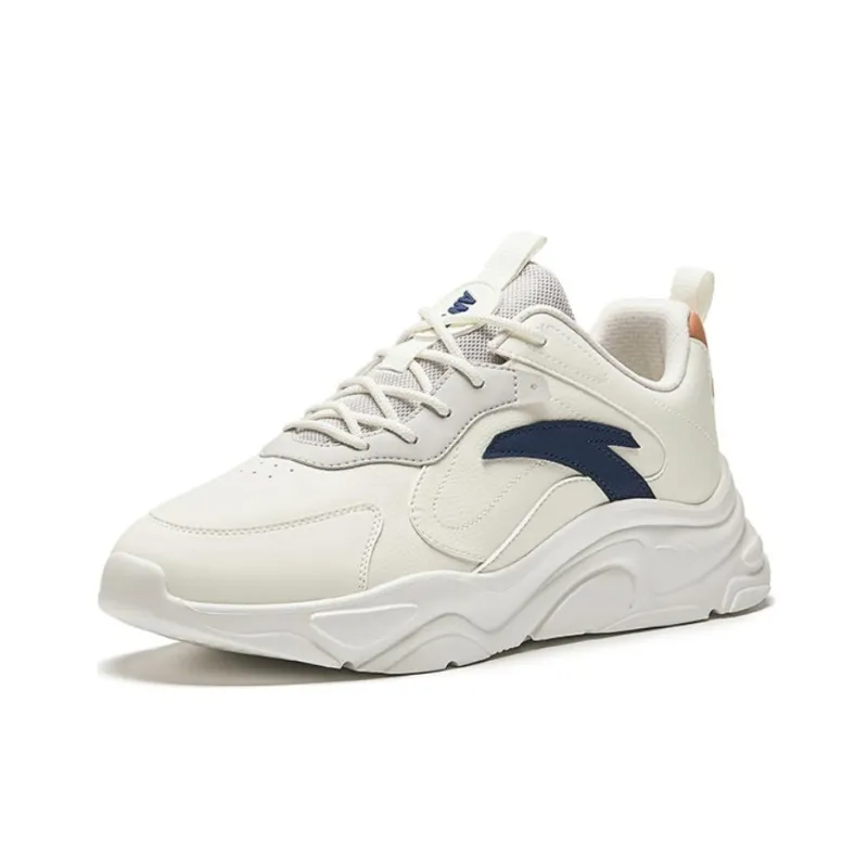Anta Life Collection Anti Slip Wear Resistant Low Top Casual Shoes Men's White Gray Blue-1