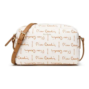 PIERRE CARDIN Polyvinyl Chloride PVC Crossbody Bag, Shoulder Bag Regular Women's Beige
