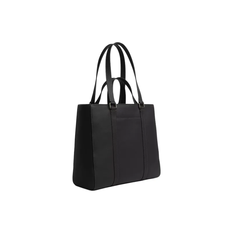 COACH Hudson Refined Pebbled Leather Tote Bag, Shopping Bag, Shoulder Bag, Handbag Tubas Men's Black-1