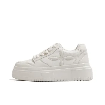 Old Meow Low Top Height Increasing Breathable Sports Skateboard Shoes Women's White