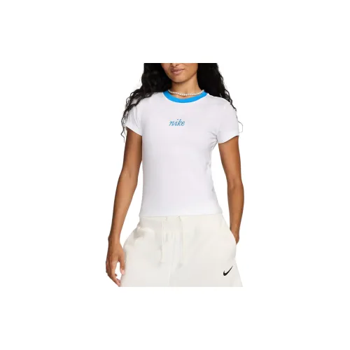 Nike T-Shirts Women's White/Light Photo Blue