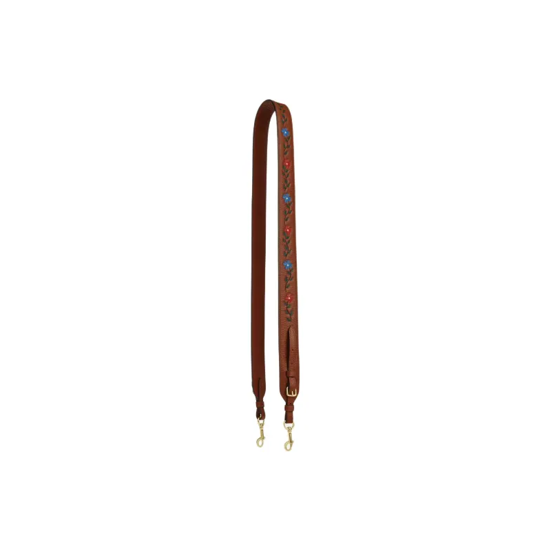 COACH Refined Pebbled Leather Bag Strap Women's Gold & Rosewood-0