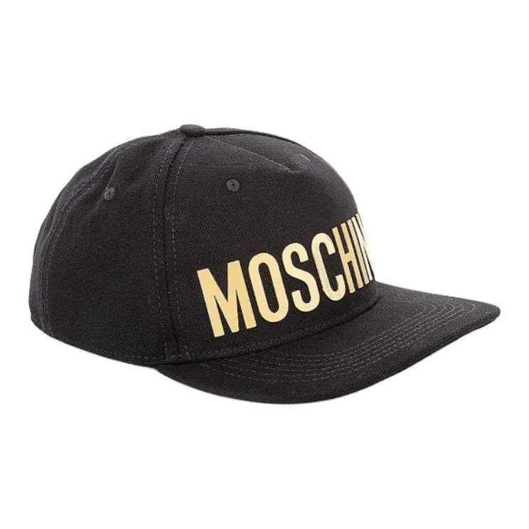 MOSCHINO 100% Cotton Baseball Caps Women's Black-2